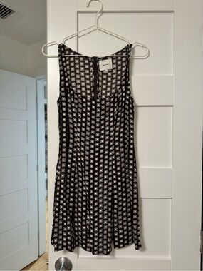 Reformation Black and White Square Print Mini Dress